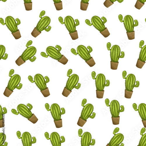 Vector cactus illustration. This evergreen, prickly plant features a seamless botanical pattern for your design.