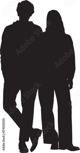 silhouette of a man and woman