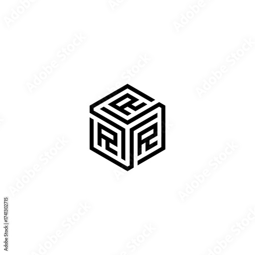 initials HEXAGON LOGO R .R logo design. Initial Letter Logo R  . Hexagon logo design