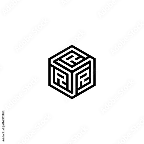 initials HEXAGON LOGO R .R logo design. Initial Letter Logo R  . Hexagon logo design