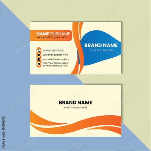 Creative Professional Visiting Card Design with Swirl Pattern and Abstract Waves