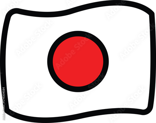 simple and colorful icon of the japanese flag