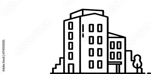 Building line icon. City apartments sign and Architecture building Vector
