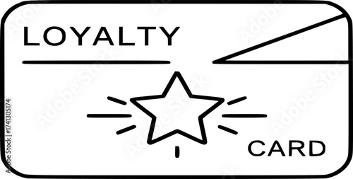 Loyalty card Line icon vector. Reward, Star, Discount card, Bonus concept illustration
