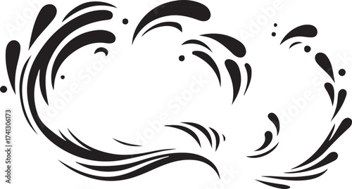 Water splash vector icon .Black vector icon isolated on white background water splash.