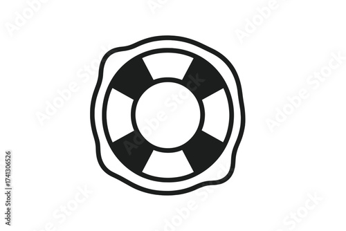 Life buoy vector icon for sea safety and emergency assistance. Lifesaver preserver symbol for drowning rescue, survival, and support. Pool, ocean, and beach guard equipment.