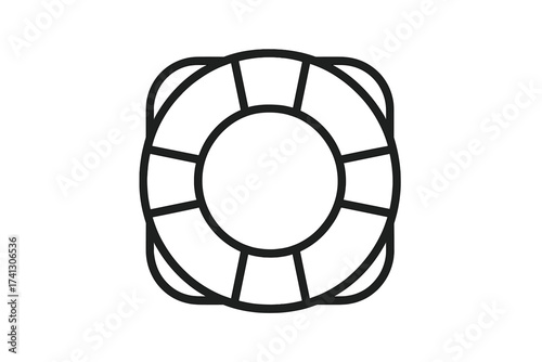 Lifebuoy line icon. Metaphor for help, support, and business assistance. Lifesaver symbol for safety, rescue, and emergency. Life preserver vector. Drowning prevention.