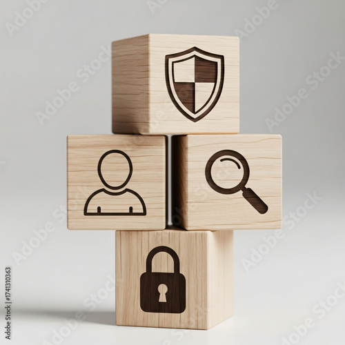 Secure your digital world with vital data protection concepts on wooden blocks, symbolizing robust user privacy and information safety.