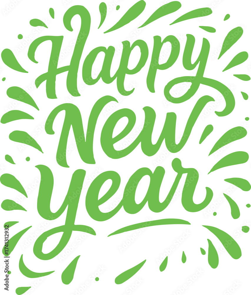 Obraz premium Happy New Year typography Vector