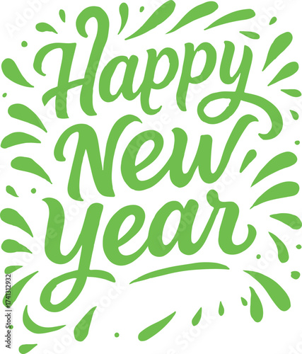 Happy New Year typography Vector