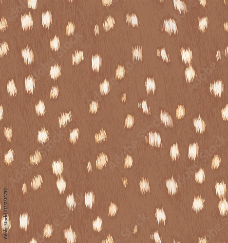 realistic Animal seamless pattern for textile, fabric. Little deer leather fur coat, fawn. Print. textural details of fur