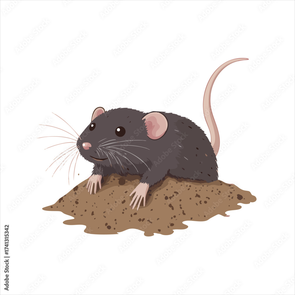 Obraz premium mole digging in the ground vector