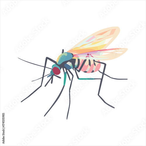 Colorful mosquito illustration