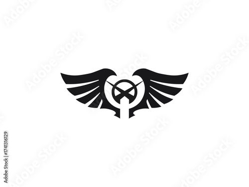 eagle with wings brand logo design icon