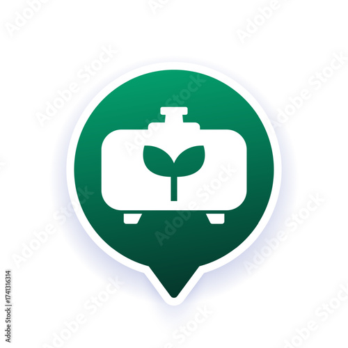 Biogas tank, gas storage vector icon