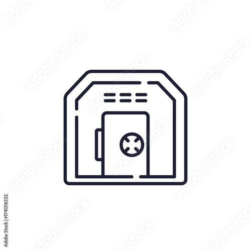 bomb shelter line icon on white