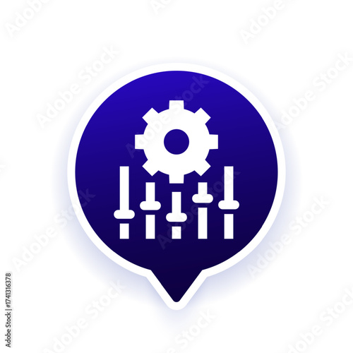 customize vector icon with slider bar and gear