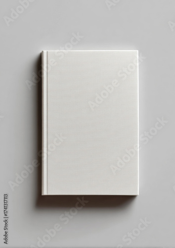 Simple white dummy book cover with minimalistic design, empty and blank template with no text or images, 170x240 mm dimensions for design purposes, clean plain neutral appearance mockup