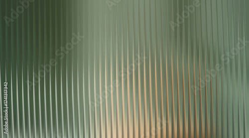 Abstract green ribbed texture with soft light and shadow