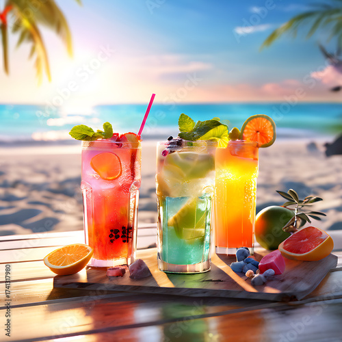 tropical cocktail on the beach © Kranti