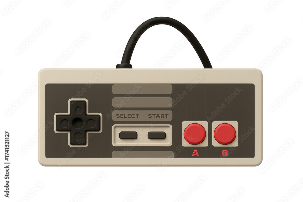 Fototapeta premium Retro gaming controller representing 8-bit video game nostalgia