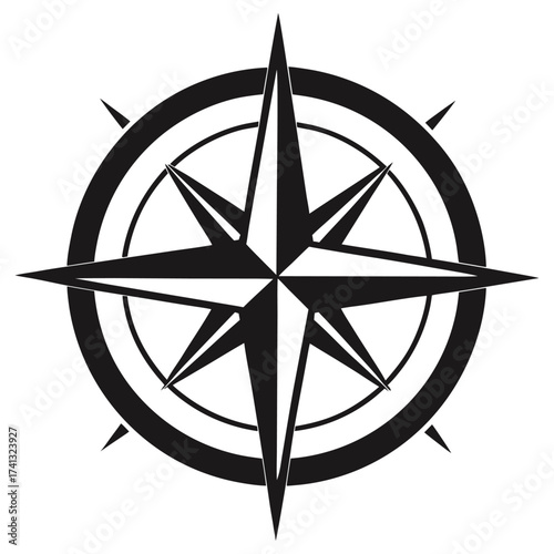 compass on white background