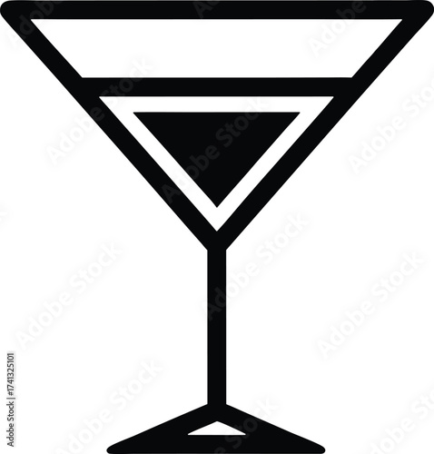 Martini glass vector icon.