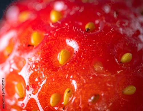 Wallpaper Mural High-Resolution Macro of Dewy Strawberry Fruit Torontodigital.ca
