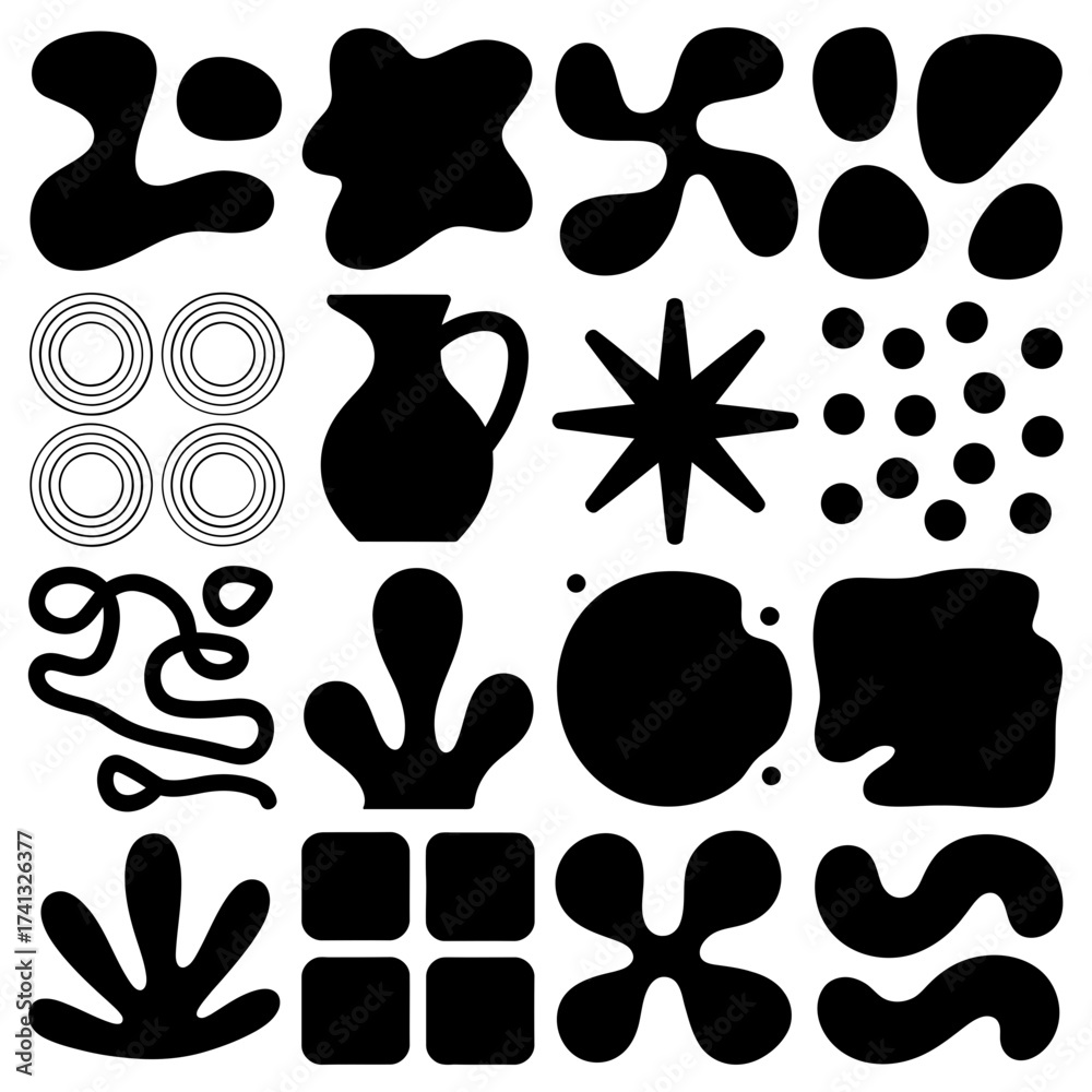 Fototapeta premium Collection of assorted abstract shapes