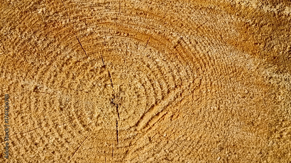 Fototapeta premium Wooden texture of cut tree trunk. Abstract background for design.