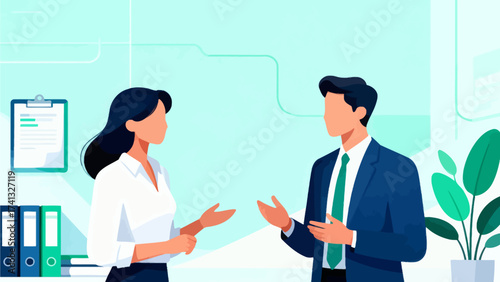 Business people having a conversation