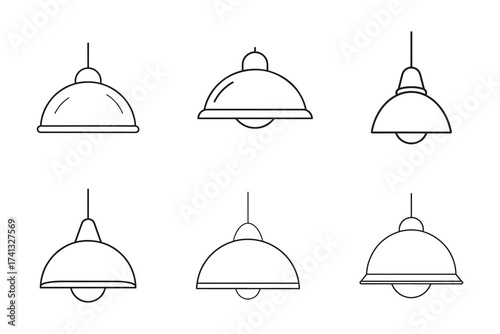 Set of Minimalist Pendant Lights Designs for Interior Decor and Architectural Projects showcasing various styles and contemporary lighting solutions