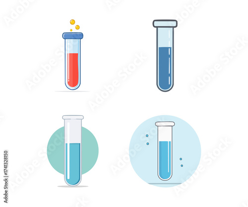 Chemical Laboratory Test Tube Icons
