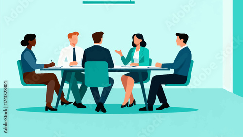 Business team in meeting around table