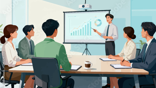 Business presentation in meeting room