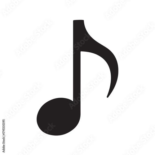 Simple black musical note Isolated Music Note