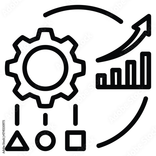 Streamlined Adaptive Growth Icon Line Vector Illustration