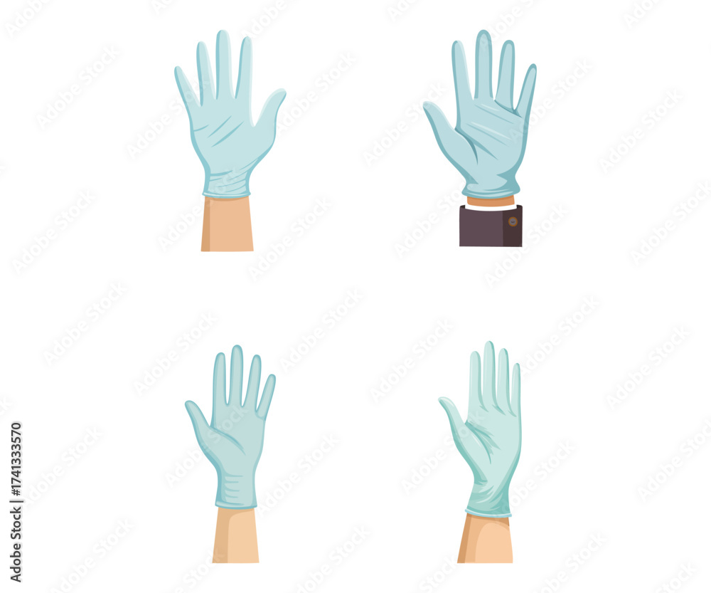 Obraz premium Gloved Hands Vectors