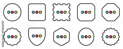 Vector horizontal ellipsis menu icon. Black, white background. Perfect for app and web interfaces, infographics, presentations, marketing, etc.