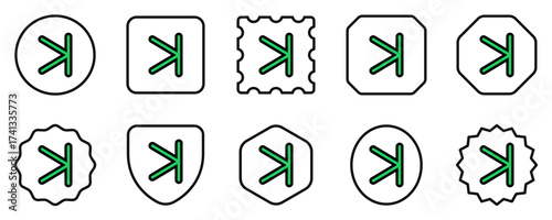 Vector arrow chevron with line right icon. Black, white background. Perfect for app and web interfaces, infographics, presentations, marketing, etc.