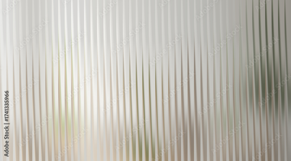 Fototapeta premium Abstract vertical ribbed texture with light grey and green tones