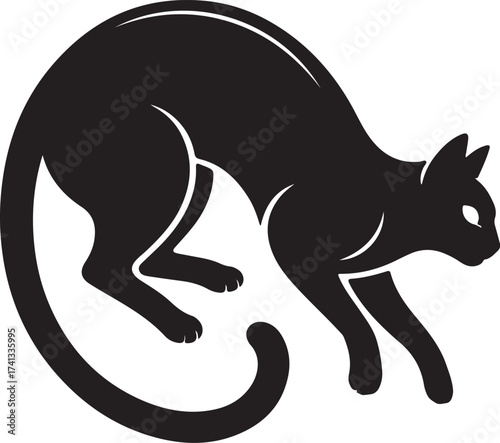 cat unique black silhouette, 