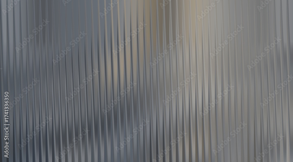 Fototapeta premium Abstract vertical ribbed texture with metallic sheen and soft focus