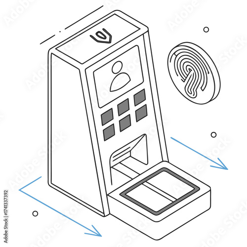 Isometric fingerprint scanner for secure access
