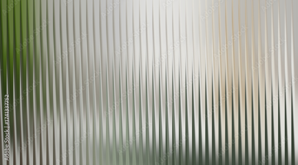 Fototapeta premium Abstract vertical ribbed texture with silver and green hues