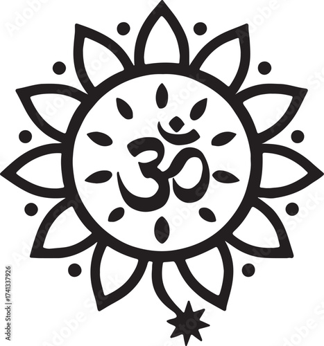 silhouette vector of a diwali rangoli mandala design
