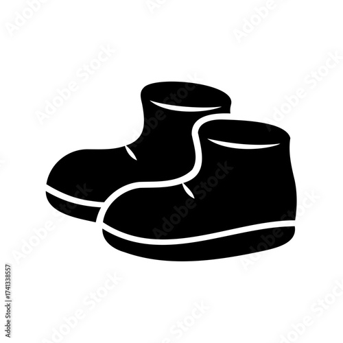 A Simple Graphic Illustration of Two Rubber Boots Ready for the Rain