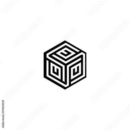 initials HEXAGON LOGO U .U logo design. Initial Letter Logo U . Hexagon logo design
