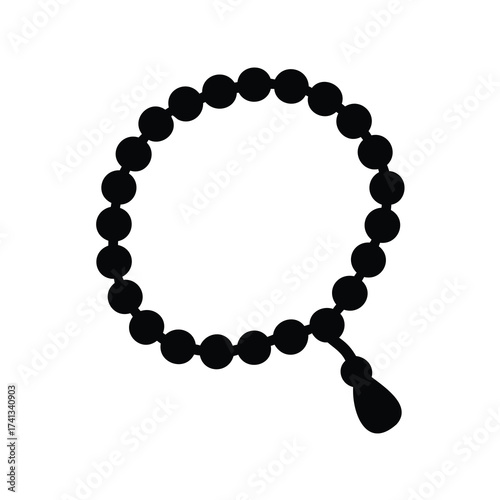 Simple vector illustration of prayer beads used for meditation practices