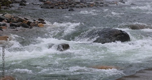 8K horizontal macro view of Fırtına River rapids crashing over rocks. The dynamic water movement shows the raw power and rhythm of untouched Turkish nature